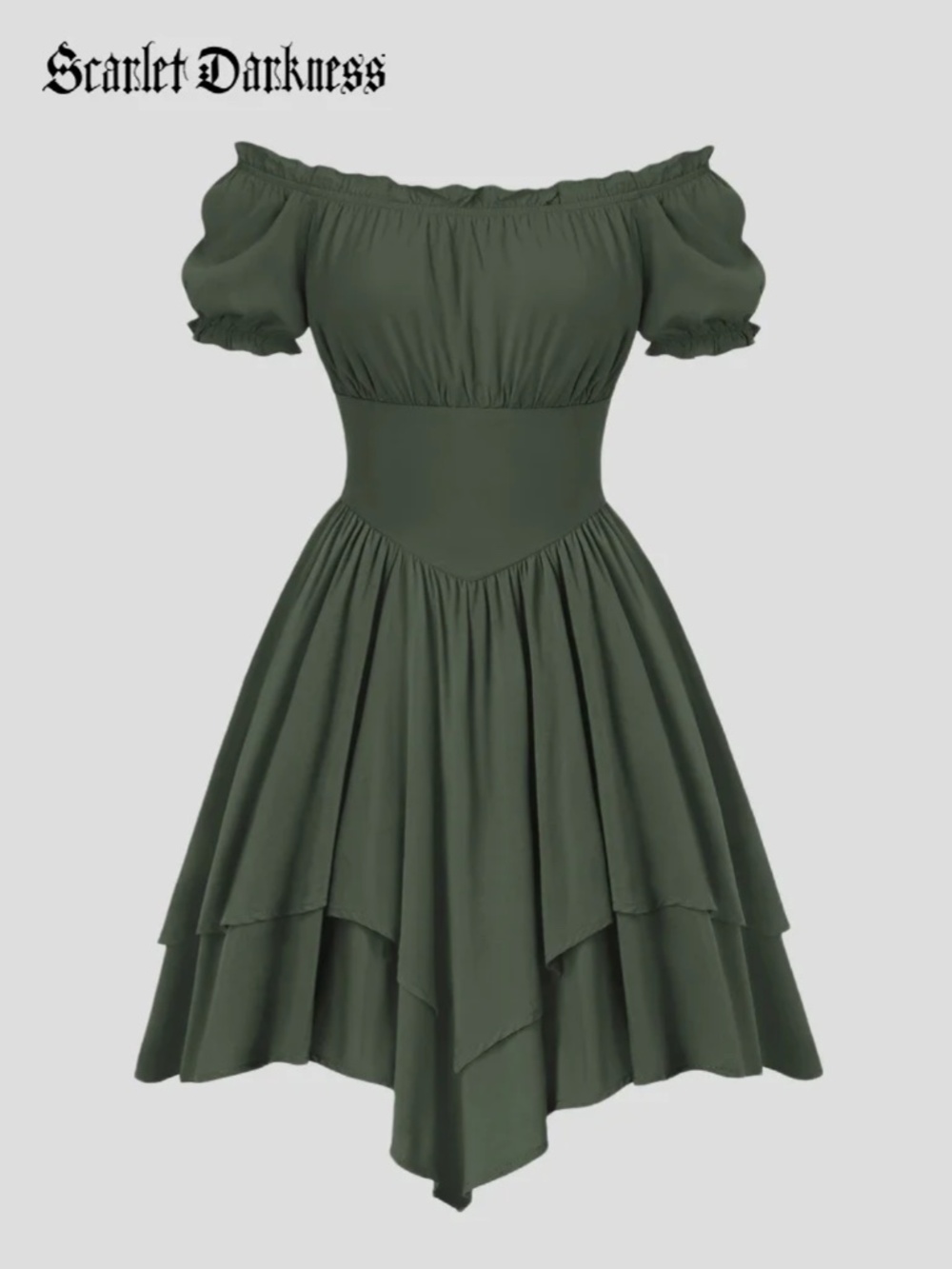 Short Sleeve Off Shoulder Renaissance Dress (Size L)